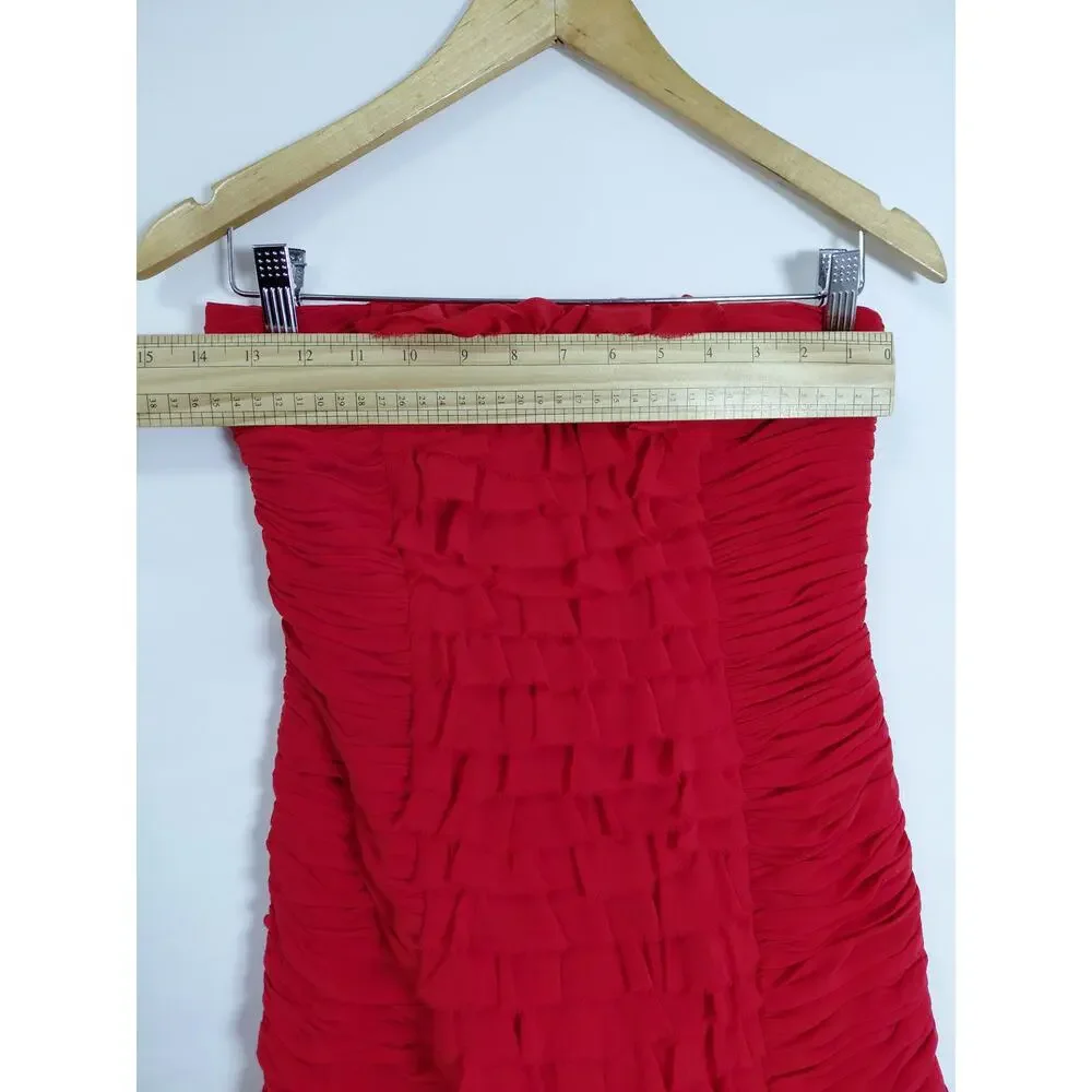 Cache Acetate Blend Red Sheath Short Lined Dress Women Size 2